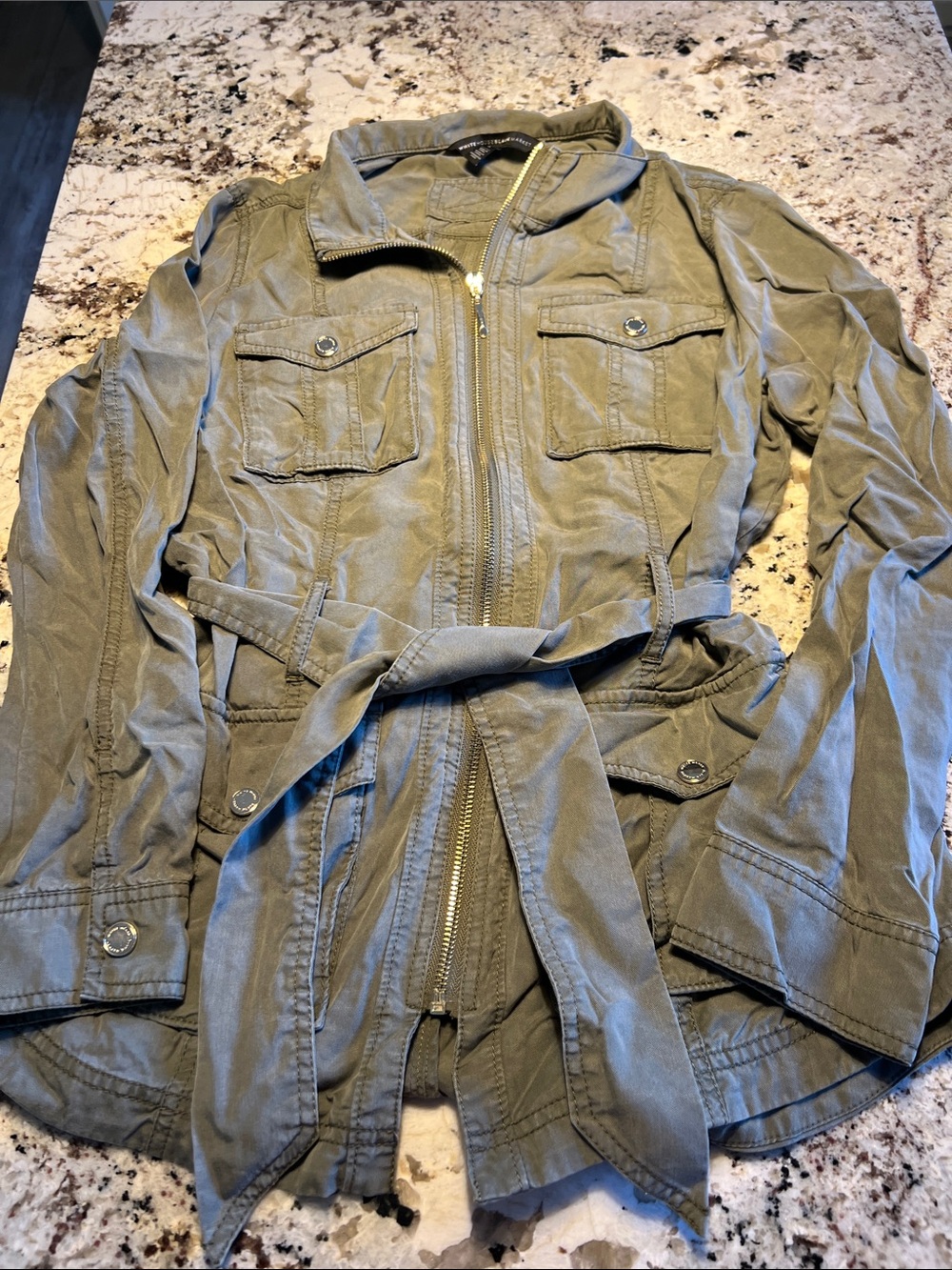 White House Black Market Olive Green Utility Jacket